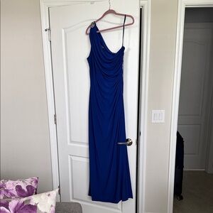Ralph Lauren One-Shoulder Cobalt Blue Gown